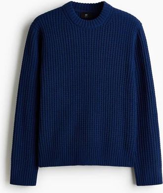 H&M Regular Fit Jumper in Dark Blue at Nordstrom, Size Xx-Large