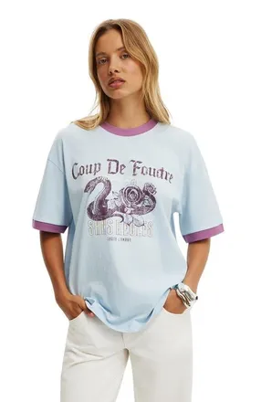Cotton On Womens The Boxy Graphic Tee in Coup De Foudre Ocean Veil at Nordstrom, Size Medium