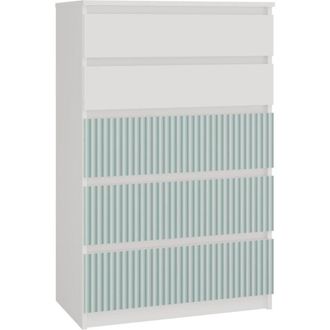 Topeshop Topeshop - Milan - Ba&uacute;l Moderno 5 Cajones - 70x40x109.5 Cm - Mueble De Almacenaje Infantil - Banco Y Verde