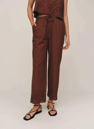 Bella Dahl Womens Shell Beach Crop Pants In Sea Glass Brown