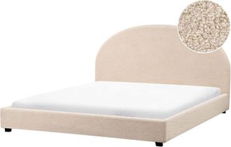 Beliani Waterbed Boucle VAUCLUSE 180 x 200 cm (EU Super King) Beige