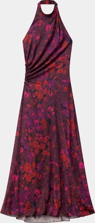 A.L.C. Scarlett Floral Gathered Scarf Halter Gown