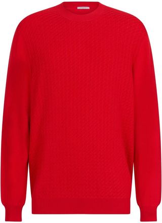 Malo Ronde hals gebreide trui - Heren - Ronde hals truien - Rood - M - Wol - Truien & Vesten