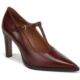 Franco Sarto Atley T-Strap Pointed Toe Pump in Mahogany Red at Nordstrom, Size 6