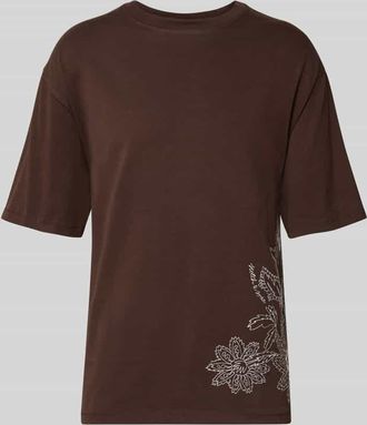 Scotch & Soda Loose Fit T-Shirt mit Stitchings in Schoko, Gr&ouml;&szlig;e XXL