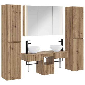vidaXL Juego De Muebles De Ba&ntilde;o 6 Pcs Roble Artesanal Vidaxl