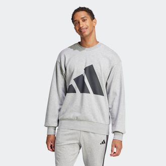 adidas Sweatshirt ADIDAS SPORTSWEAR M BL FT SWT, Herren, Gr. XXL, grau (medium grau heather, schwarz), Obermaterial: 55% Baumwolle, 36% Polyester, 9% Viskose