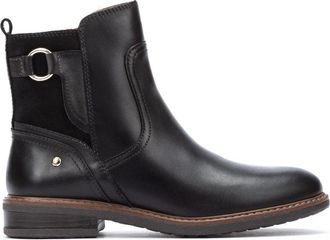 Pikolinos Zwarte enkellaarsjes voor dames - Aldaya - Dames - Veterlaarzen - Zwart - 36 EU - Leer - Schoenen