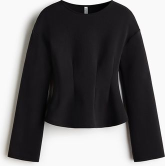 H&M Tailliertes Interlock-Shirt - Schwarz