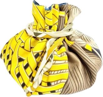 Herm&egrave;s Pre-owned Silk Pouch - Dames - Vintage Mini Tas - Geel - ONE Size - Vintage