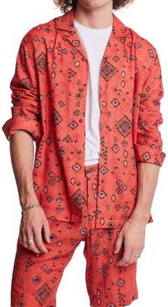 Paisley & Gray Marrak Long Sleeve Camp Shirt in Marrakesh Orange at Nordstrom Rack, Size Large