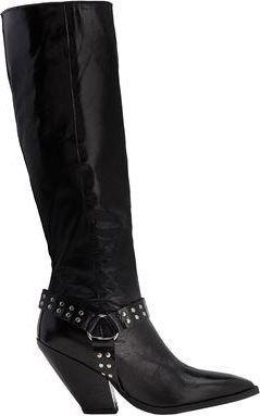 8 by YOOX LEATHER WESTERN ANKLE BOOTS HARNESS DETAIL