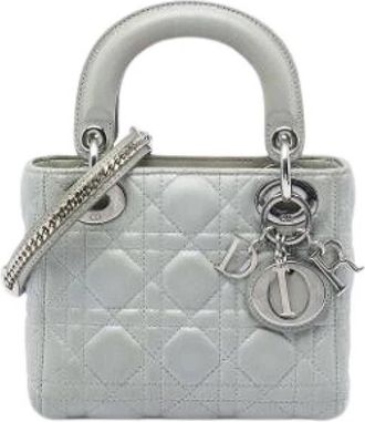 Dior Pre-owned Lady Dior Mini Bag - Dames - Vintage Mini Tas - Grijs - ONE Size - Leer - Vintage