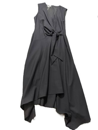 Lafayette 148 New York Womens Side Tie Midi Dress In Black