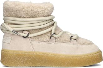 Shabbies Amsterdam Schoenen, Dames, Beige, 37 EU, Su&egrave;de, Witte Su&egrave;de Enkellaarsjes voor Vrouwen