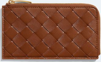 Bottega Veneta Portacarte Intrecciato con zip - Marrone - Donna - U