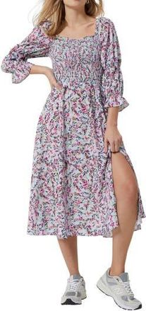 French Connection French Connecton Flores Verona Empire Waist Crepe Dress in Light Dream Blue at Nordstrom Rack, Size Medium