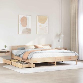 vidaXL Vidaxl - Estructura De Cama Sin Colch&oacute;n Madera Maciza De Pino 180x200 Cm