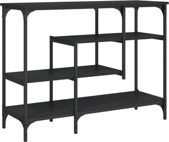 vidaXL Mesa Consola Con Estantes Negro 100x35x75 Cm Vidaxl