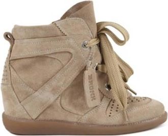 Bronx Jae-yy su&egrave;de sneakers met sleehak beige