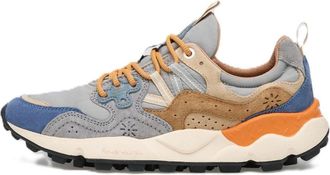 Flower Mountain Multi-Layered Sneakers with Textured Black Outsole