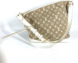 Louis Vuitton Monogram Sabbia Beige Ivory Monogram Cotton Leather Shoulder Bag Tote Bag (Pre-Owned)