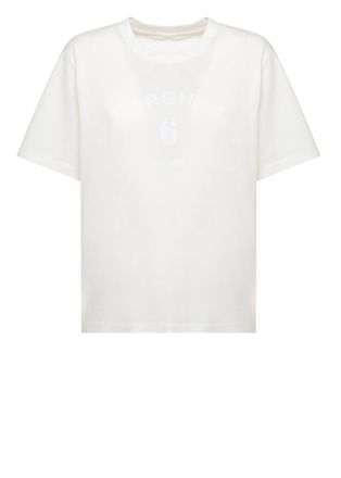 Maison Margiela Embossed Velvety T-Shirt With Short Sleeves And Round Neckline