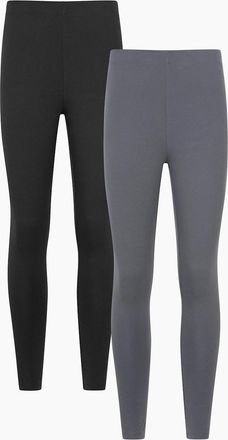 Mountain Warehouse Womens Mountain Warehouse Womens/Ladies Cotton Blend Leggings (Pack of 2) - Grey/Multi - Size: 10