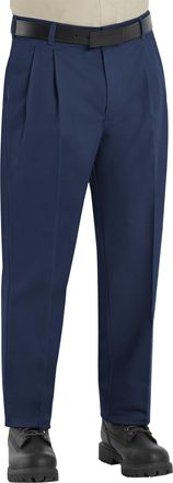 Red Kap Mens Pleated Twill Slacks, Navy, 36x34