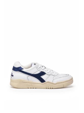 Diadora White Blue Leather B.560 Sneakers