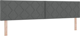 vidaXL Headboard with led Strip Lights Adjustable Grey 200 cm Fabric Vidaxl