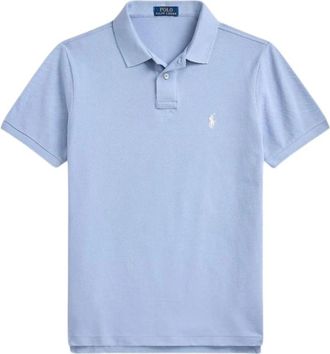 Ralph Lauren Custom Slim Fit Pique Polo Shirt - Heren - Polos - Blauw - L - Katoen - Tops