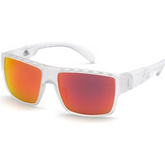 adidas 57mm Rectangular Sunglasses in Whto/brnmr at Nordstrom