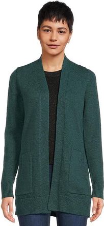 L.L.Bean Cotton Ragg Sweaters Open Cardigan Womens Clothing Deepest Green Marl : SM