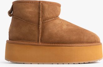 Emu Emu Australia Stinger Micro Flatform Womens Sheepskin Boot Chestnut - Brown - Size UK 5