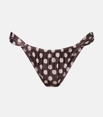 Faithfull The Brand Andez gathered polka-dot bikini bottoms