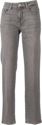 7 For All Mankind Calie Straight Panalu - Dames - Regular Fit Jeans - Grijs - W28 - Jeans