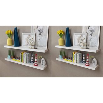 Berkfield Home Wall Shelves 4 pcs White 100 cm