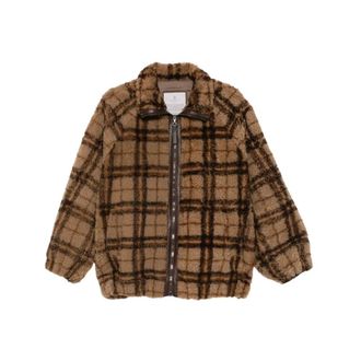 Brunello Cucinelli Chaqueta con cremallera en piel de cordero - Jackets - Mujer - Marr&oacute;n - S