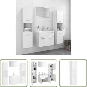 vidaXL vidaXL Armadietti da bagno - Set Mobili da Bagno Bianco in Legno Multistrato