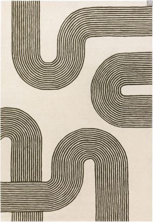 Novatrend Alfombra moderna tufted a mano en lana verde 120x170 cm