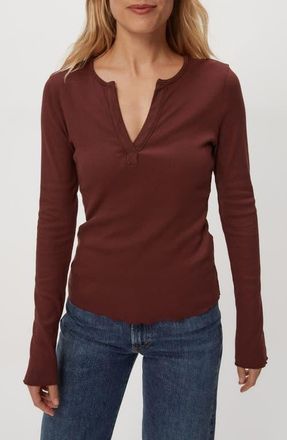 Michael Stars Salem Rib Top in Espresso at Nordstrom, Size Medium