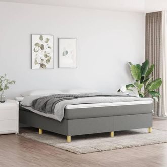 Berkfield Home Box Spring Bed Frame Dark Grey 180x200 cm Super King Fabric
