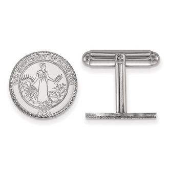 Diamond2Deal Sterling Silver Rhodium-plated Alabama Crest Cuff Links