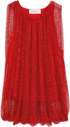 Max Mara Spxnodo Mesh Top - Dames - Blouses - Rood - XS - Polyester - Overhemden
