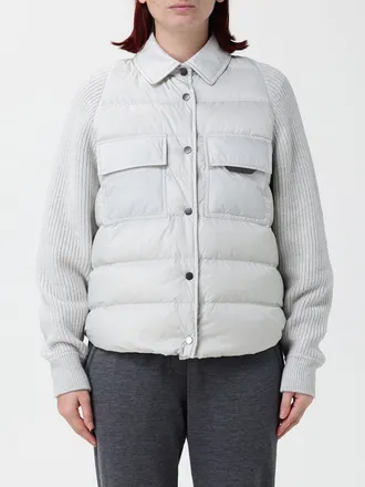 Brunello Cucinelli Short Quilted Down Jacket in Nylon, Silk and Cashmere