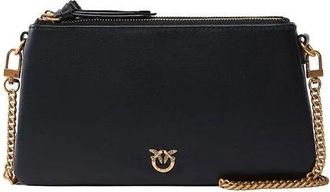 Pinko Double Mini - Dames - Schoudertassen - Zwart - ONE Size - Katoen - Tassen