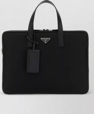 Prada nylon briefcase shoulder bag rectangular shape