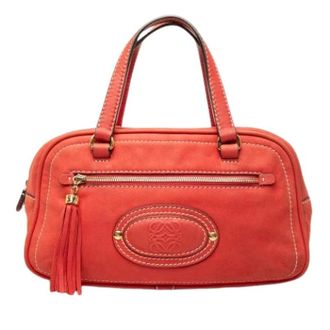 Loewe Pre-owned Nubuck Leder Handtas - Dames - Pre-owned - Rood - Maat: ONE Size Zijde