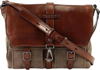 The Bridge Bruin lederen zakelijke messenger tas - Dames - Schoudertassen - Bruin - ONE Size - Leer - Tassen